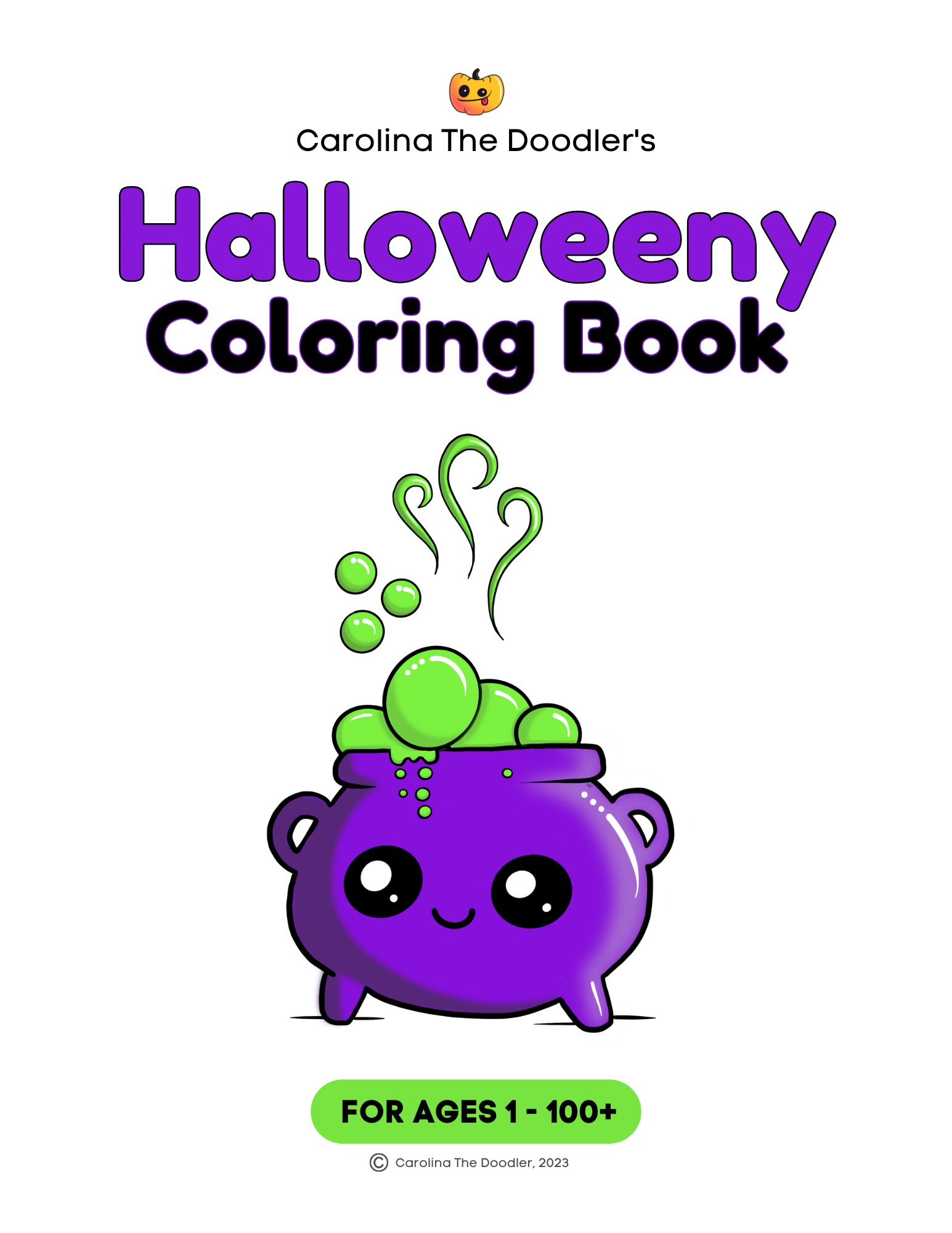 Halloweeny Coloring Book: Adorable and Spooky Doodles to Color cover
